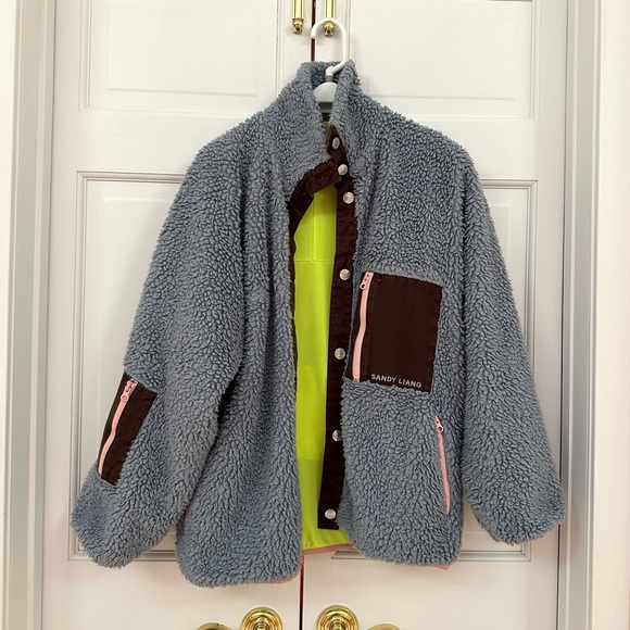 Sandy Liang Blue Fleece Jacket - Picture 6 of 16